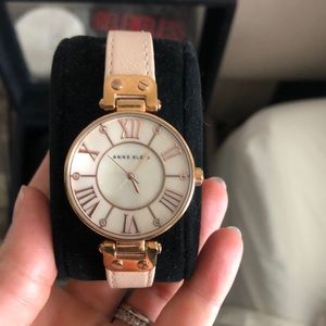Anne Klein tan leather watch